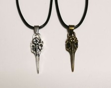 Collana Corda Ciondolo Teschio Uccello Scheletro Corvo Harry Potter Gotico Rock
