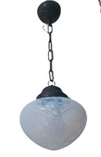 Raro Lampadario Opalino anni 40 Rare opaline vintage chandelier Ø20cm