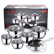 Set pentole acciaio inox 12