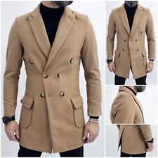 Cappotto Uomo Invernale doppiopetto Giacca Slim fit camel Giubbino s,m,l,xl