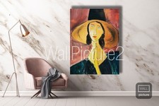  Quadro  Stile  con Modigliani Dipinto  mano   80x50 CM X 4 BORDO DIPINTO 