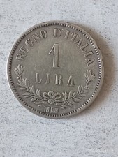 1 Lira Valore Vitt. Em. II 1863 Milano NC MB/Bb