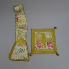 Antica stola sacerdotale in broccato di seta