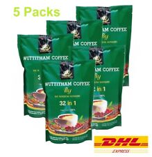 5 x Wuttitham Healthy Caffè Istantaneo 32 in 1 Erbe Miscelate Gestisci il Controllo del Peso