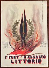 CARTOLINA MILITARE "1° REGGIMENTO D' ASSALTO LITTORIO" ILL. E. COMELLI