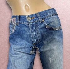 Vintage Diesel  Trousers Jeans Donna Blu Denim Toppe Righe W30 /L Regular Slim