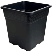 Vaso per piante quadrato in plastica nera resistente 25 L, 33X33X33 cm