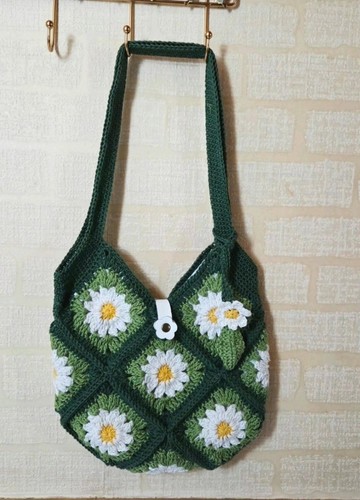 Borsa verde uncinetto fatta a - borsa,