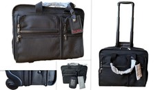 TUMI Alpha BUSINESS TROLLEY 2 ruote, borsa da lavoro briefcase, nylon nero NUOVA