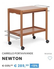 Carrello Portavivande Foppapedretti 2 ripiani