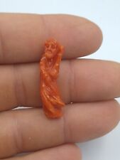 ANTICO CIONDOLO STATUETTA DI CORALLO ROSSO SANGUE DI SARDEGNA CORALLO SALMONE 