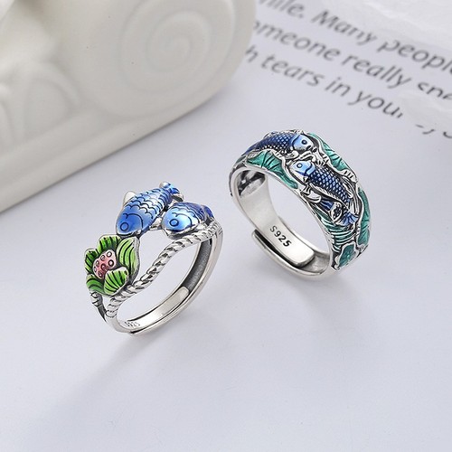 Anello loto argento sterling - loto,