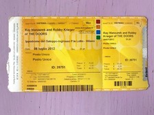 biglietto originale RAY MANZAREK and ROBBY KRIEGER of THE DOORS in concerto 2012