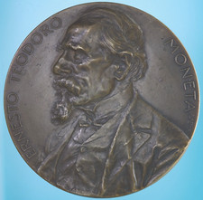 ERNESTO TEODORO MONETA MEDAGLIA 1909 SOCIETA' INTERNAZIONALE PER LA PACE