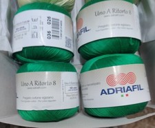 STOCK GR. 250 GOMITOLI 100% COTONE UNO A RITORTO 8 - ADRIAFIL - VERDE PRATO 