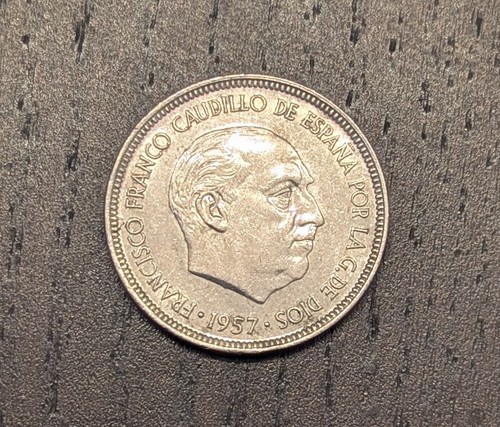 Moneta franco spagna cinque - spagna, 5