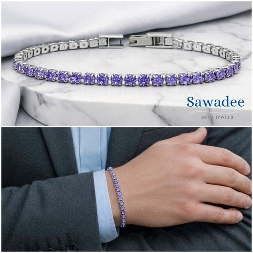 Bracciale tennis zirconi viola