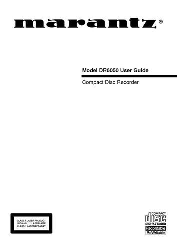 Marantz dr6050 manuale - dr6050, del