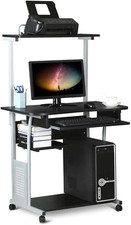 Yaheetech Scrivania per PC da Ufficio Tavolo Porta Computer con Stampante Ruote 