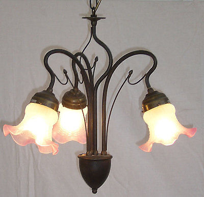 Lampadario liberty ottone - lampadario, in