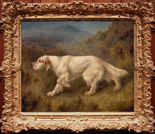 Dipinto olio vintage cane - , da