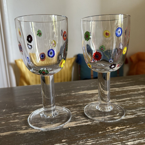 Bicchieri vino con motivo - bicchieri,