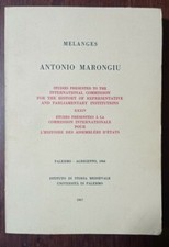 ANTONIO MARONGIU MELANGES STUDI PRESENTATI STORIA MEDIEVALE PALERMO 1967  CVPT
