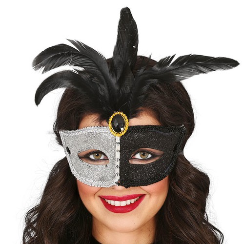 Maschera bianca nera con - maschera,