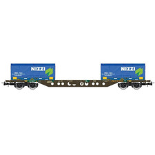 FS 4 ASSI CONTAINER WAGON "NIZZI" EP.V-VI 1:87 Rivarossi Treni Modellino Nuovo