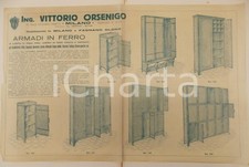 1930 ca MILANO Ing. VITTORIO ORSENIGO Catalogo armadi in ferro *Velina 45x30