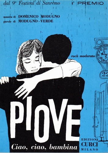 Spartito musicale piove - piove, ciao