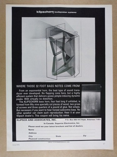 1976 klipsch klipschorn - klipsch,