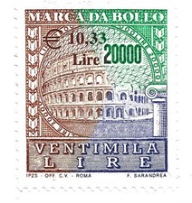ITALY LIRE STAMP MARK 20000