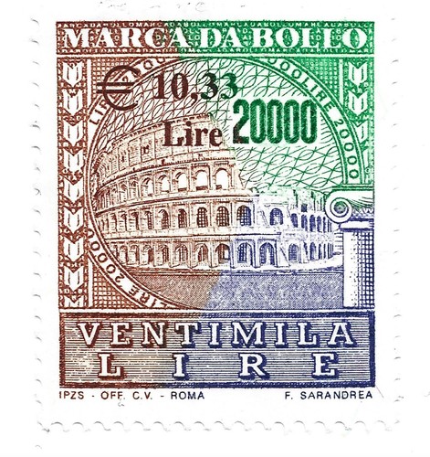 Italia marca bollo lire - marca,