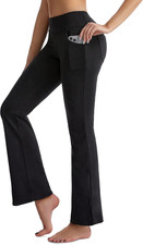 Pantaloni Yoga Donna Vita Media, Pantaloni a Zampa Elasticizzati, Yoga Pants Boo