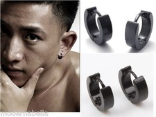 Copia orecchini 4mm NERO  UOMO