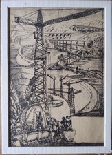 Litografia Carlo Vitale architetture urbane progetti Ingegneria Industriale Job