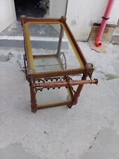 carrello bar Vintage colore legno due piani con vetro e porta bottiglie