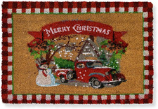 Tappeto Zerbino Rettangolare Natalizio Preziosa Home in Cocco Antiscivolo 6350