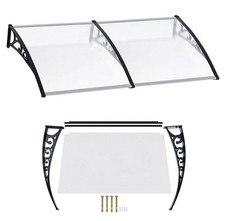 Pensilina Tettoia Modulabile in Policarbonato Alveolare Trasparente o Fumè 100