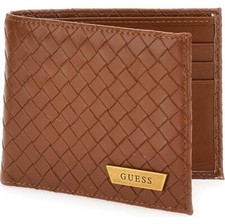 Portafoglio Guess "Calabria" Flat  Billfold in pelle marrone 