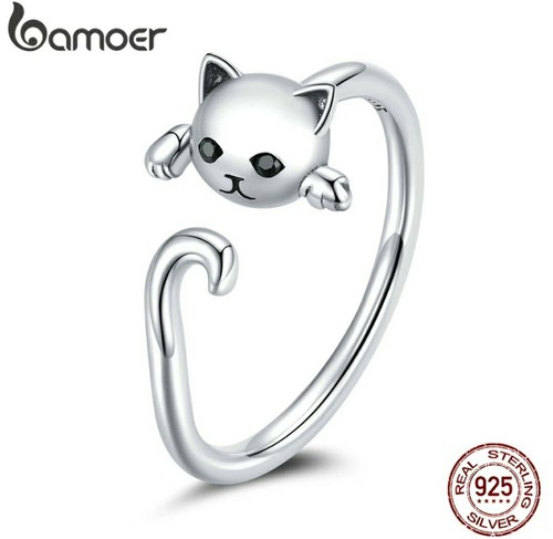 Anello gatto argento sterling - argento,