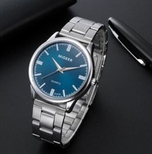 Orologio Uomo Classico Analogico Silver and Aquamarine Acciaio Inox Steel