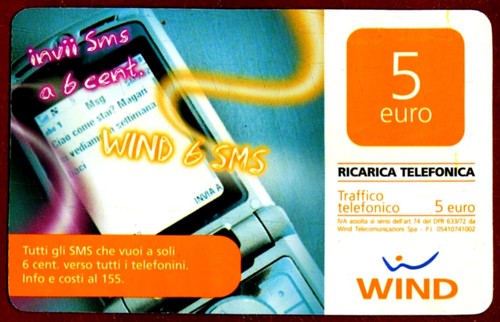 Scheda ricarica wind sms - wind, 6