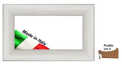 Cornice legno bianca a - in,