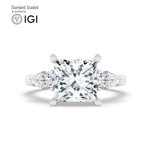 Princess diamond trilogy ring - trilogy,