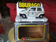 Modellino Fiat 500 Cinquecento bianca Rally cod 0154 Burago Scala 1/24 Anni 90