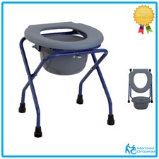 SGABELLO WC DISABILI E ANZIANI IN ACCIAIO CON SECCHIO ESTRAIBILE SEDIA WC