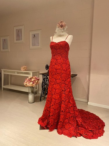 Abito sposa macrame rosso - sposa, macrame'