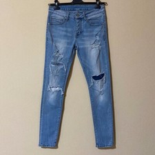Denim Art Ripped Jeans Blu 30 Streetwear Effetto Strappato Casual Sportivo